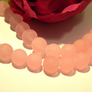 natural stone pearl, jade pearl, 10 mm pearl, frosted jade, frozen jade, 9 Pcs, pink - fine stone gems - H86-12