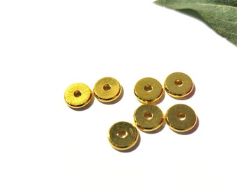 25 gouden tussenlaagparel, metalen parel, spacer parel, 8 x 1.5mm, gouden parel, A312