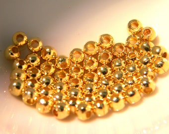 500 (20 gr) beads 3 mm - spacers spacers - golden separation pearl - G260-1