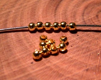 350 in (9gr) 2.5 mm beads-spacer spacers-gold separating bead-PF144