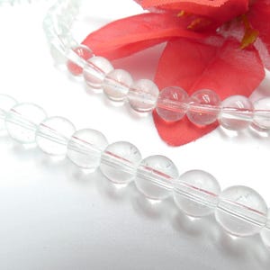 40 perle di vetro 8 mm - perla trasparente bicolore, vetro elettrolitico, vetro traslucido, inserto glitter oro, - Q411-8