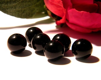 black acrylic bead, 20 mm acrylic bead, 20 mm black bead, plastic bead, lot of 10 beads Q70