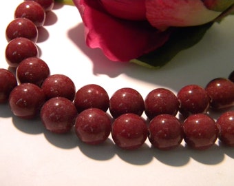 perle jade marron, perle pierre naturelle, perle 10 mm , jade naturelle,  , 10 Pcs ,   gemmes pierres fines - H162