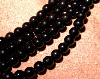 100 beads luminous glass - 6 mm - way "jade" - black - PF99