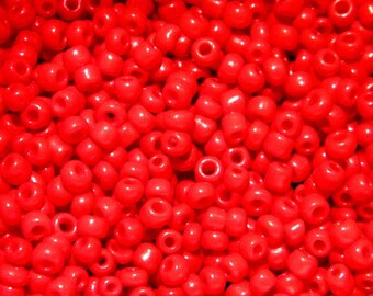 20grams beads seed opaque glass - 3 mm - red - pearls-ROC47 env.500