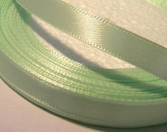 22 M satin ribbon 10mm - satin ribbon in spool - pale green satin ribbon SA10 -8