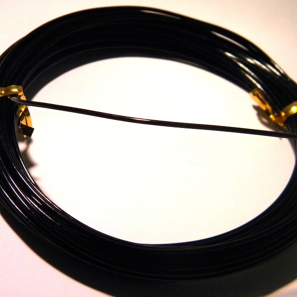 10 mètres de fil d'alu en 2 mm- noir- fil métal - fil cablé- H236