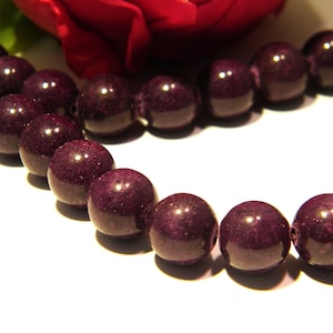 10 natural mashan jade beads 10 mm - purple - fine stone gem - jade 10mm - Q187-1