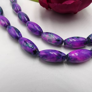 20 oval pearl - glass pearl - 22 mm glass pearl - purple tones Q310