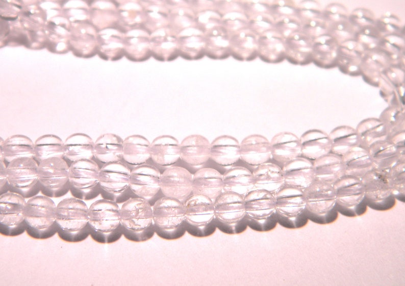 20 Crystal beads 4 mm transparent gems genuine gemstones F155 rock image 2