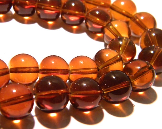 Translucent Pearls 10 Pearls 12 Mm Translucent Glass - Glass Bead Round - Amber-k14 - Etsy