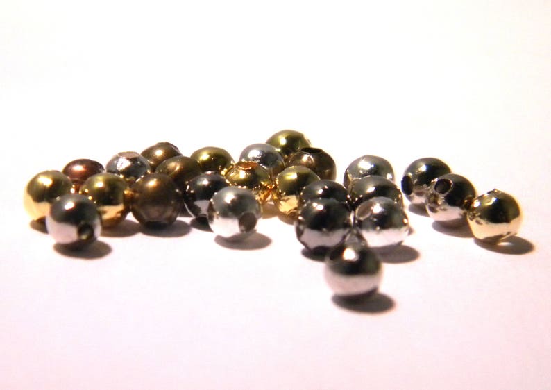 200 perles métal de séparation 4 mm perle entretoise argenté, doré, platine, bronze G28 image 3