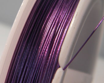 50 M fil métal violet, fil câblé 0.45 mm , fil acier fil pour bricolage, création bijoux  FF34-2