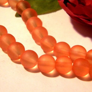 100 Glasperlen 8 mm - Milchglas - Milchglas 8 mm - orange - Milchglasperle - Milchglas - A190