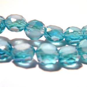 20 glass bead faceted - 6 x 4 mm - turquoise-electroplated plated AB - glass - G67-2