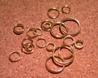 lot of 300 rings (30 g) 4 to 20 mm-close and desoude-gold-mixed-size BD3