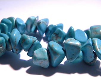 20 beads-ships nuggets 8-18 mm - TURQUOISE-nuggets of gem stones - G214