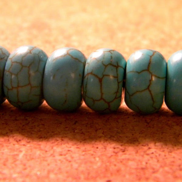 20 perles howlite synthétique-abaque - howlite-turquoise-12  mm-PE251
