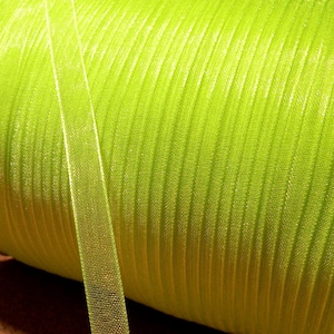 10 meters of 6 mm organza ribbon - fluorescent yellow - OR6