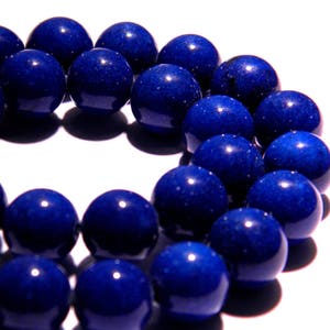 10 pearls 10 mm natural mashan jade - blue night-shining gem stone - PG107