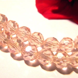 35 pink glass beads, 8mm glass bead, faceted pearl, electroplate glass, 8mm faceted beads, A268-10