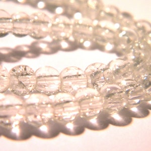 100 4 mm glass beads - Crackle Glass - Crackle Glass - 4 mm - transparent G97 5 bead