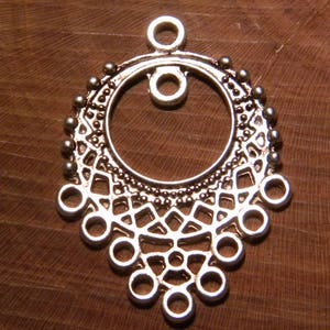 2 pendant connector - motif oriental-33 mm-silver-PG102-11