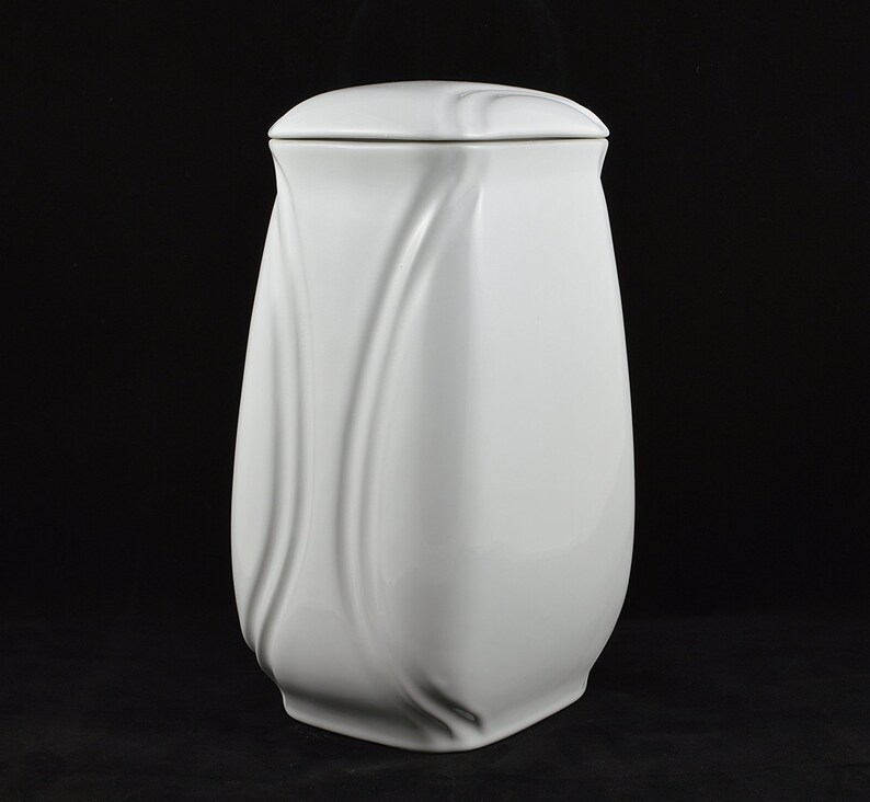 Photo ceramic urn human ashes Midium size Two Sides with Etsy