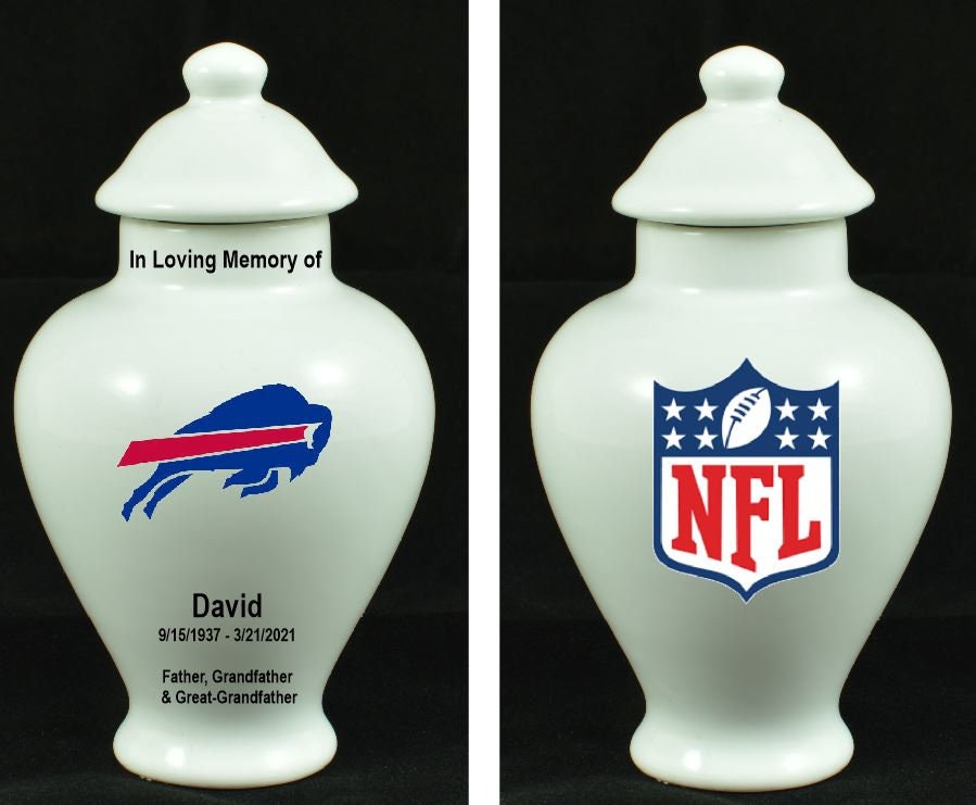 NFL Mini Urn for Human ashes Buffalo Bills logo Custom Urn Etsy