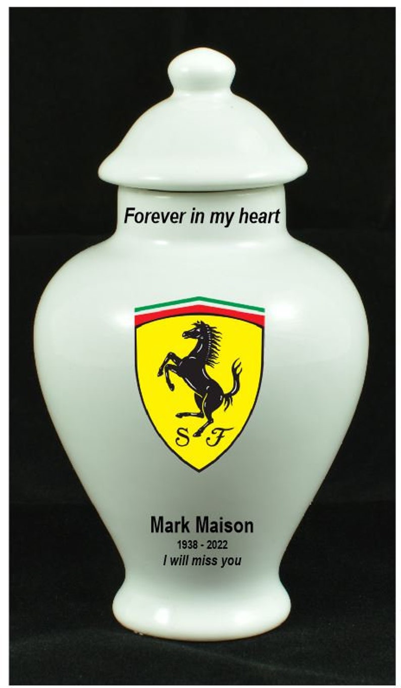 Ferrari Logo Urn for Human Ashes Ferrari Fan Car Logo Custom Etsy