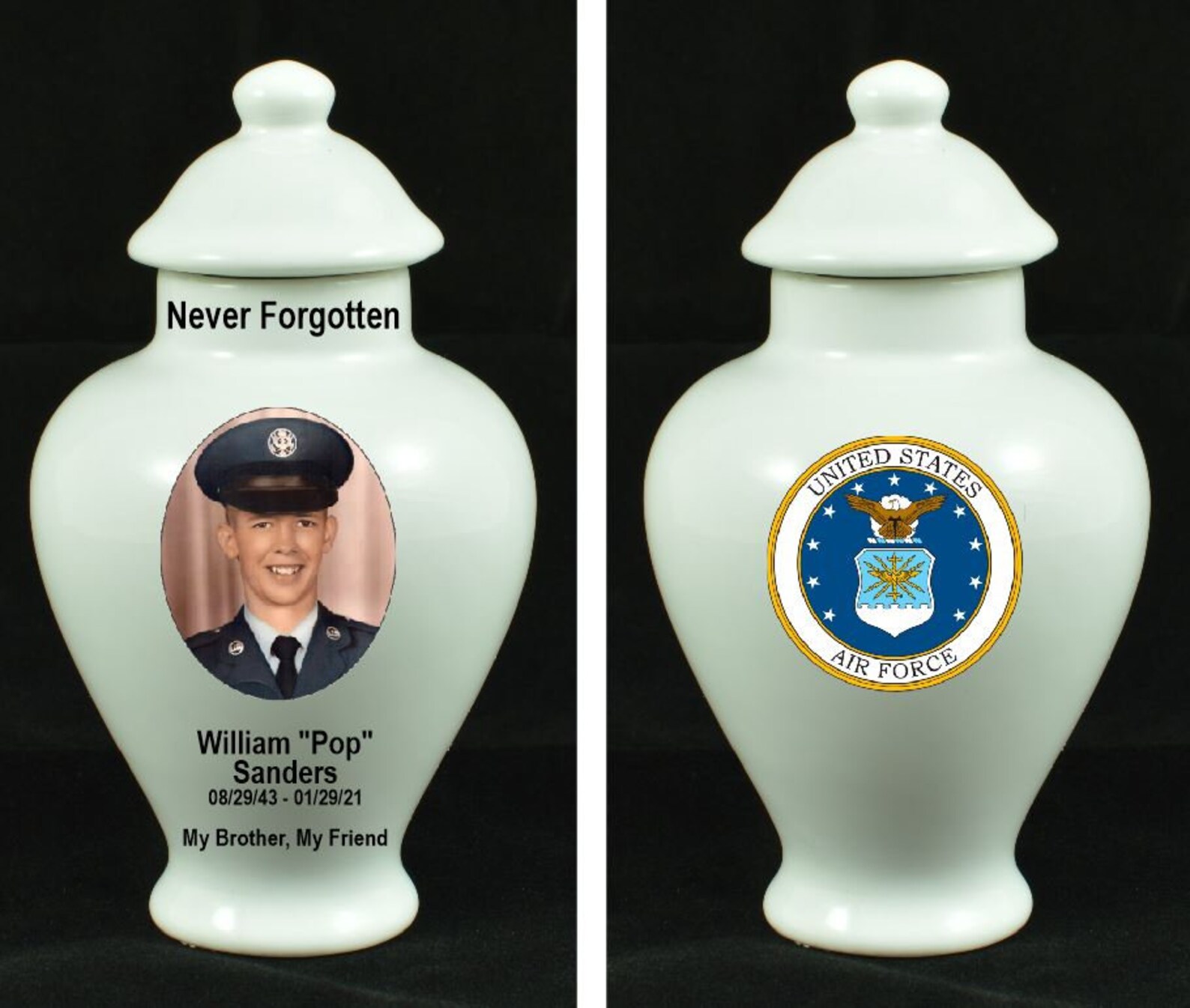 USA Army Mini Urn for Human ashes USA Air Force Symbol Urn Etsy
