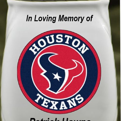NFL MEDIUM size Urn for Human ashes - Houston Texans Logo Custom Cremation Urn for NFL fans - any other favorite sport team can be switch shops