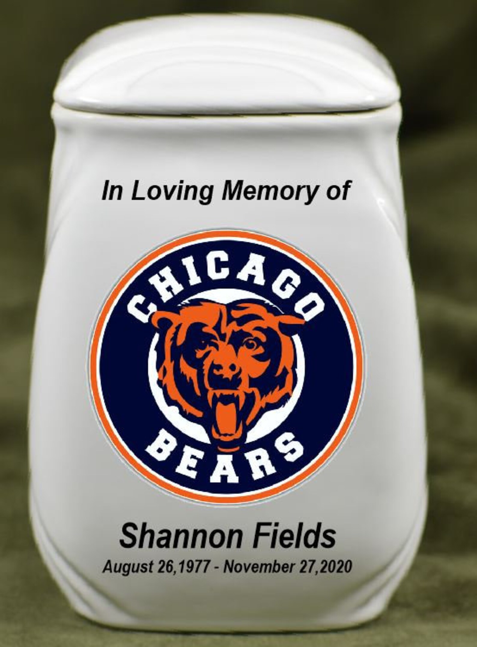 NFL Medium Urn for Human Ashes Cremation Urn Chicago Bears Etsy