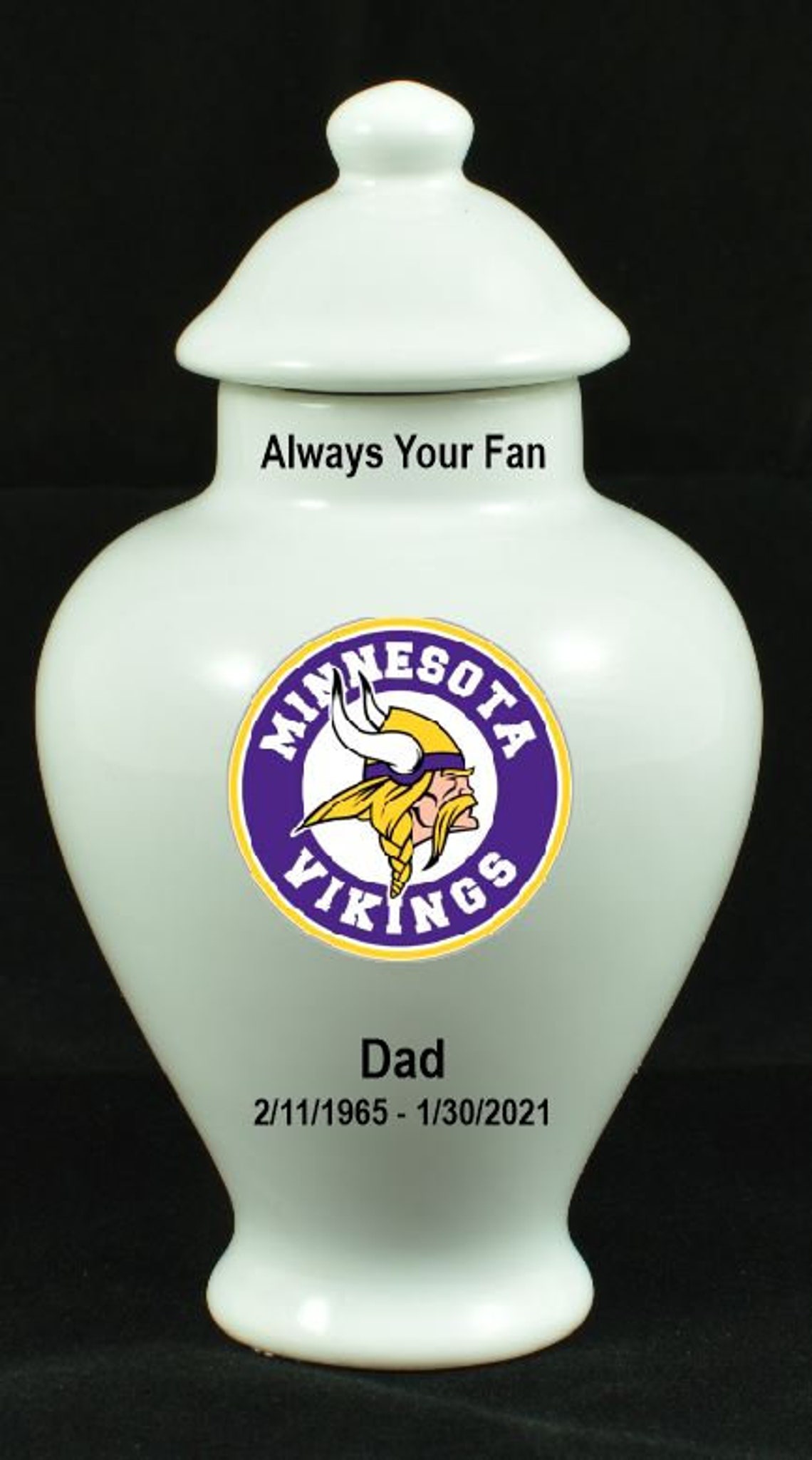 NFL Mini Urn for Human Ashes Minnesota Vikings Logo Custom Etsy