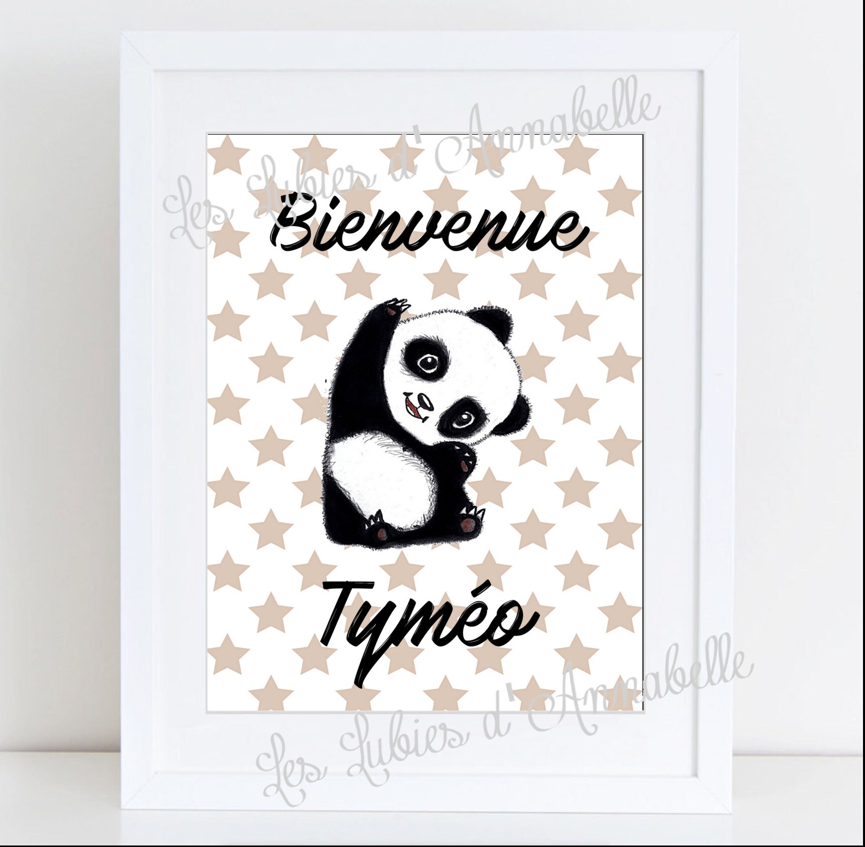 Affiche Panda Bienvenue Personnalisable