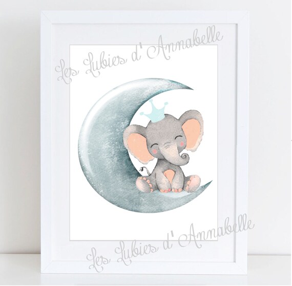 Affiches Chambre D Enfant Bebe Elephant Dans La Etsy