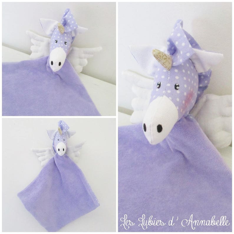Doudou plat Licorne avec ailes PERSONNALISABLE Parme Etsy Doudou plat Licorne avec ailes PERSONNALISABLE Parme Etsy