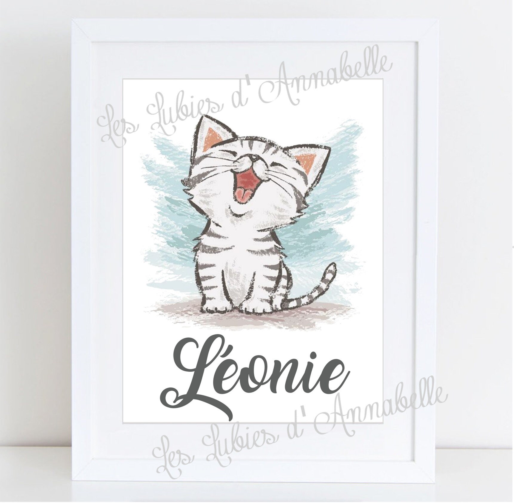 Affiche Chat Chaton Enfant/Bébé Personnalisable