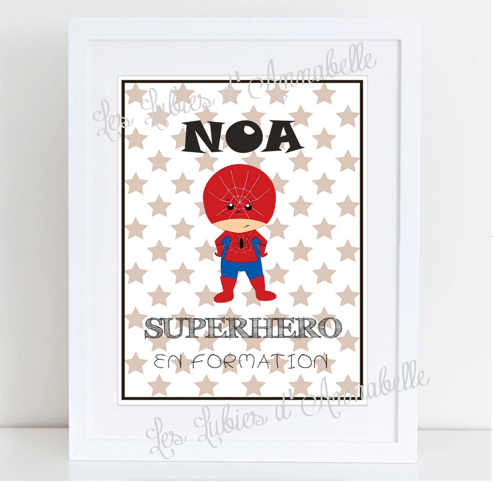 Affiche Superhero en Formation Spiderman Personnalisable