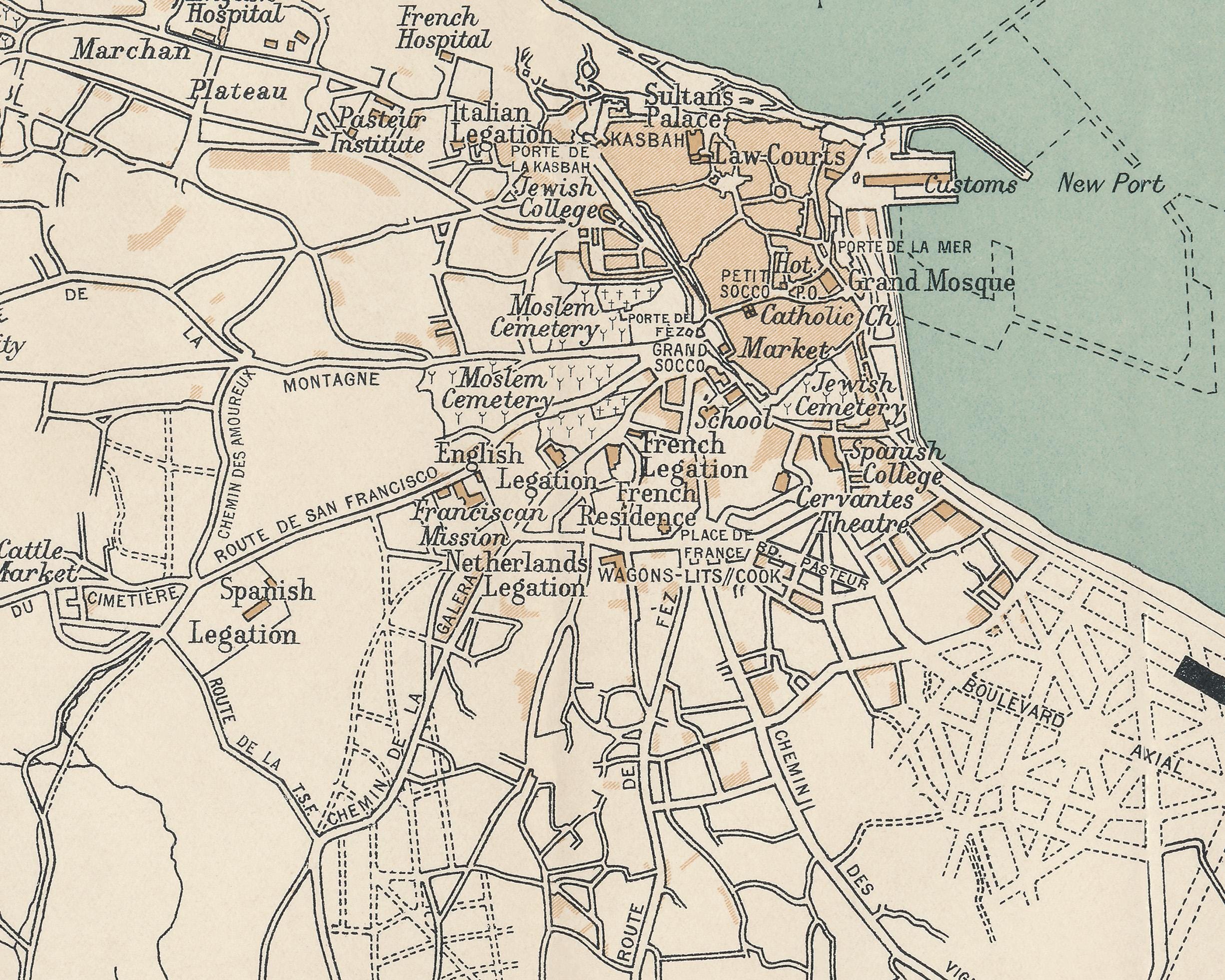 Tangier Morocco 1923 Map | Fine Art Print - Etsy
