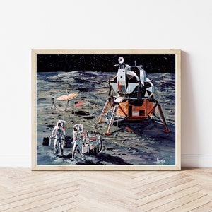 NASA Apollo 14 Moon Landing Concept Art 1971 Painting | Fine Art Print