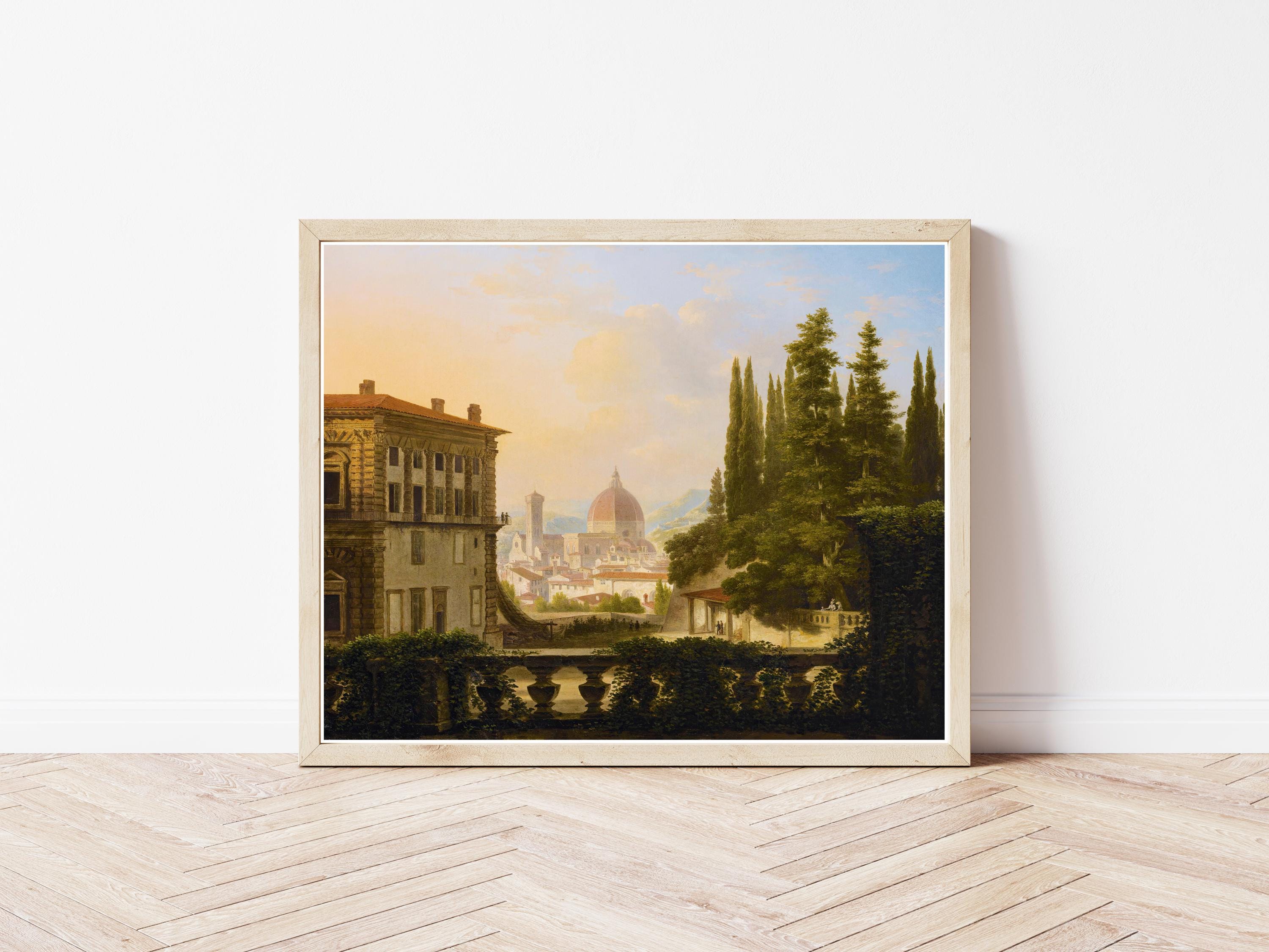 フィレンツェの街並み（イタリア） 1825年頃 油絵 | ファインアート