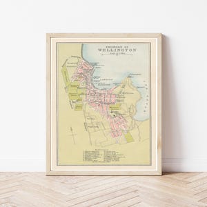 Wellington New Zealand 1893 Map | Fine Art Print