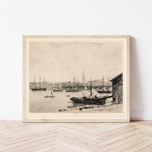 Bordeaux France View 1866 Engraving Illustration | Fine Art Print