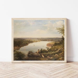 Hudson River Valley New York Ansicht 1850 Ölgemälde | Fine Art Druck