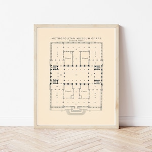 Metropolitan Museum of Art Met Museum 1899 Floor Plan Map | Fine Art Print