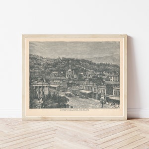 Wellington New Zealand View 1892 Engraving Illustration | Fine Art Print