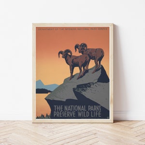 National Parks Wildlife Preservation 1939 Travel poster | Fine Art Print