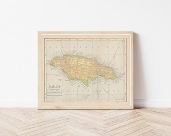 Mapa da Jamaica de 1908 | Impressão de Belas Artes
