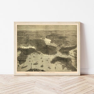 Boston Massachusetts 1909 Vogelansicht Karte | Fine Art Druck